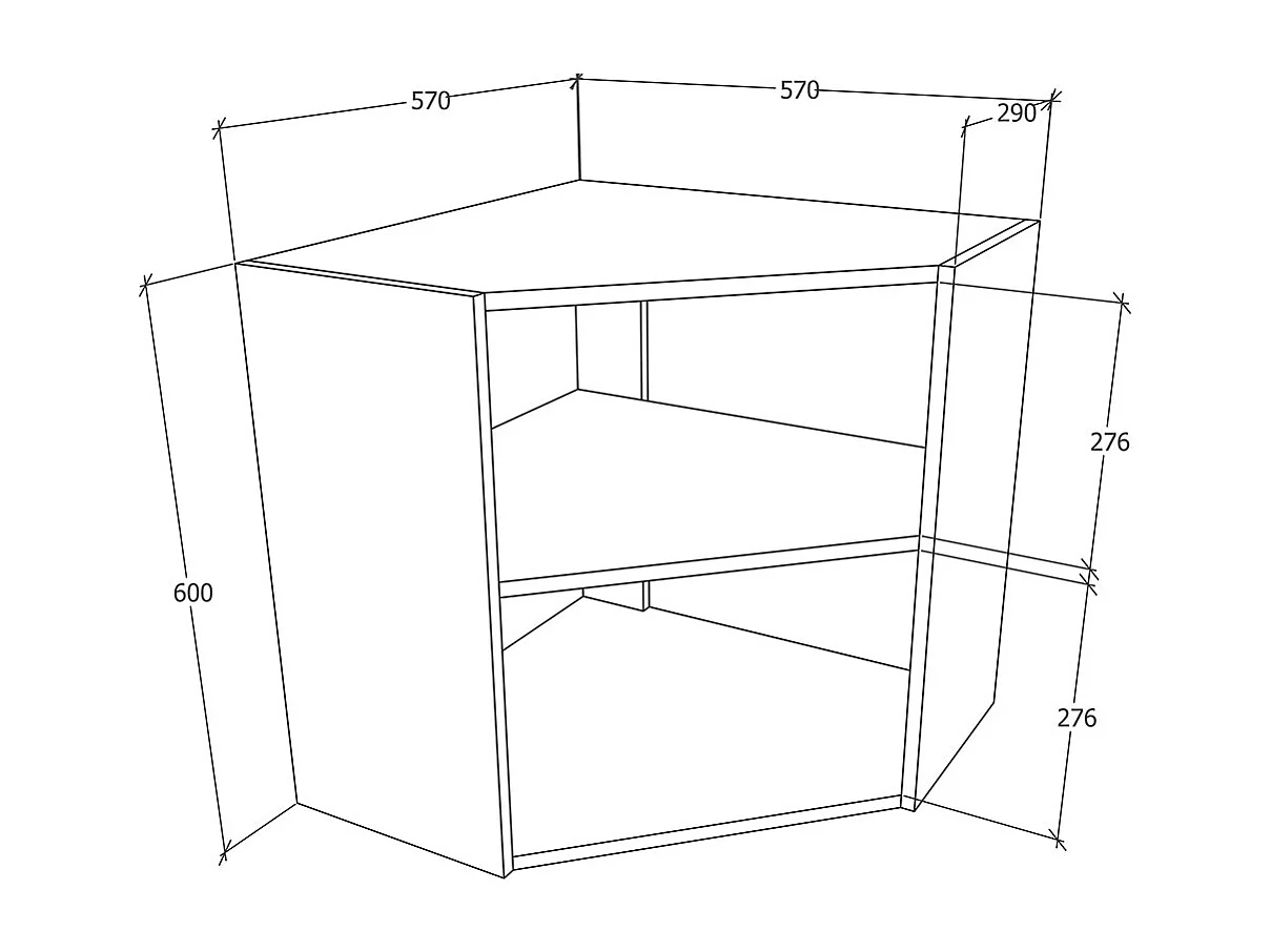 Kitchen furniture hanging cabinet Esilo White H. 60 x W. 57 x D. 57 cm