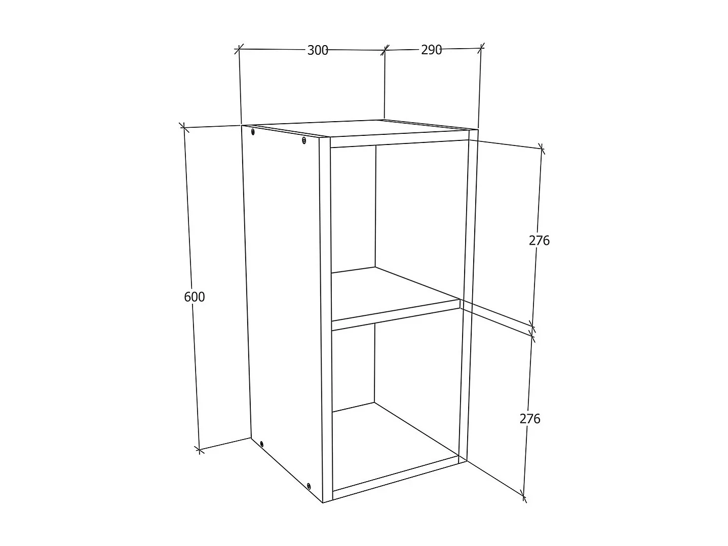 Kitchen furniture hanging cabinet Esilo White / Sonoma oak H. 60 x W. 30 x D. 31 cm