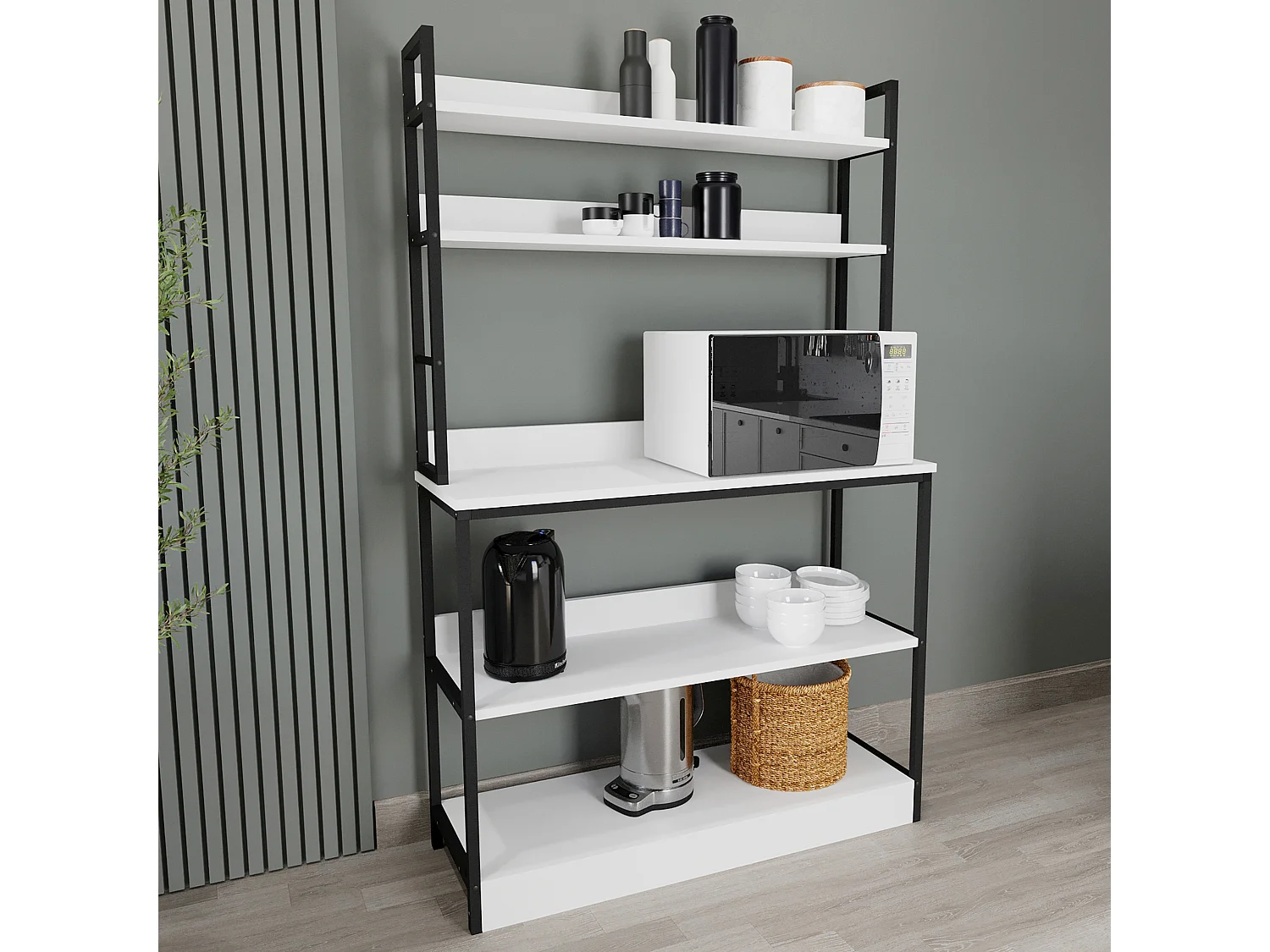 Kitchen furniture cabinet Insasi White H. 161 x W. 101 x D. 36 cm