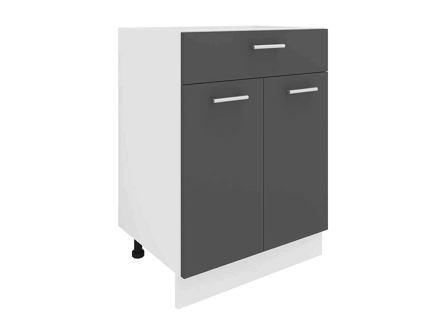 Armário de cozinha VCM | Dimensões aprox. A. 82 x L. 60 x. P. 46 cm | Armário inferior com gaveta | Móveis de cozinha - Esilo (Branco / Antracite)
