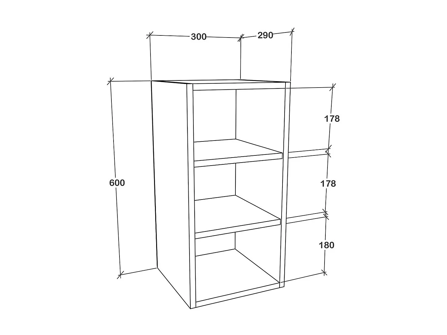 Kitchen furniture hanging cabinet Esilo White H. 60 x W. 30 x D. 29 cm