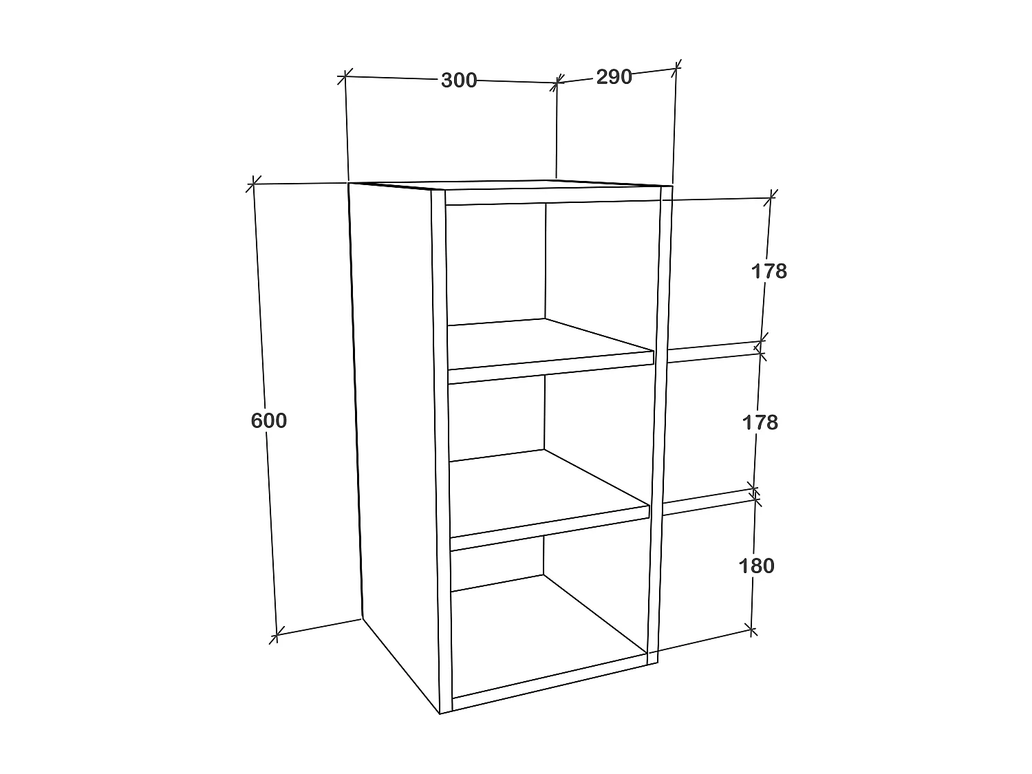 Kitchen furniture hanging cabinet Esilo White H. 60 x W. 30 x D. 29 cm