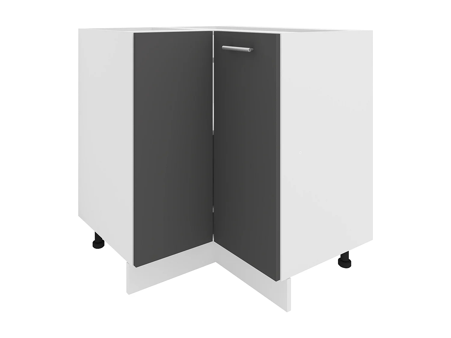 Kitchen furniture cabinet Esilo White / Anthracite H. 82 x W. 76 x D. 76 cm