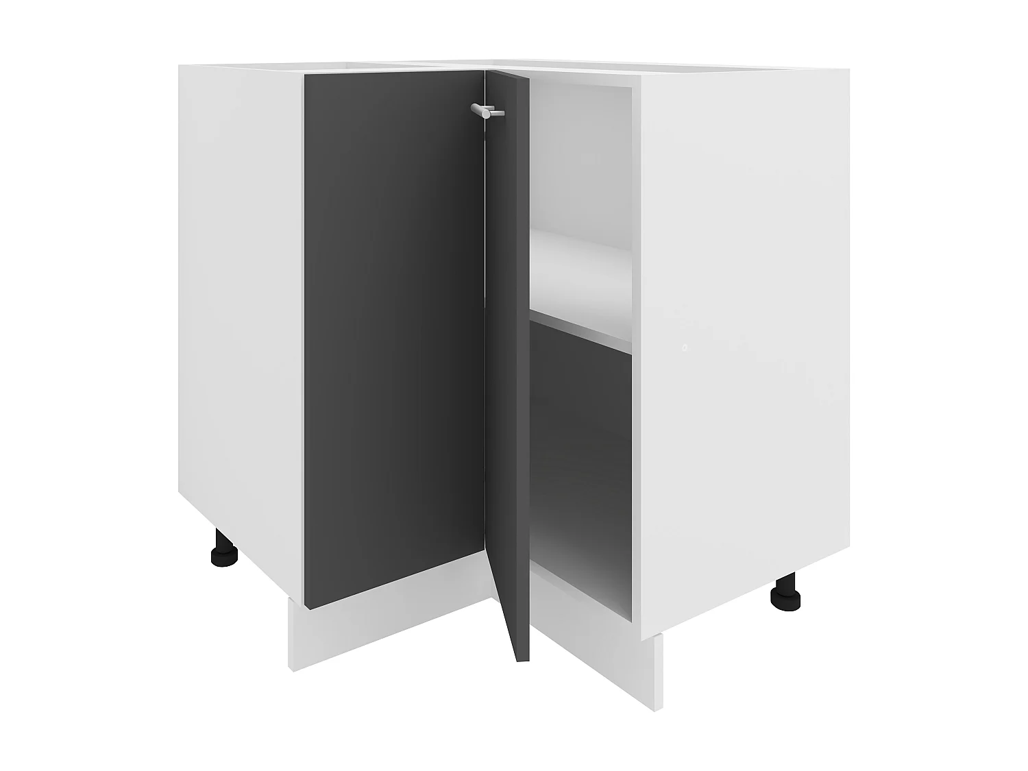 Kitchen furniture cabinet Esilo White / Anthracite H. 82 x W. 76 x D. 76 cm