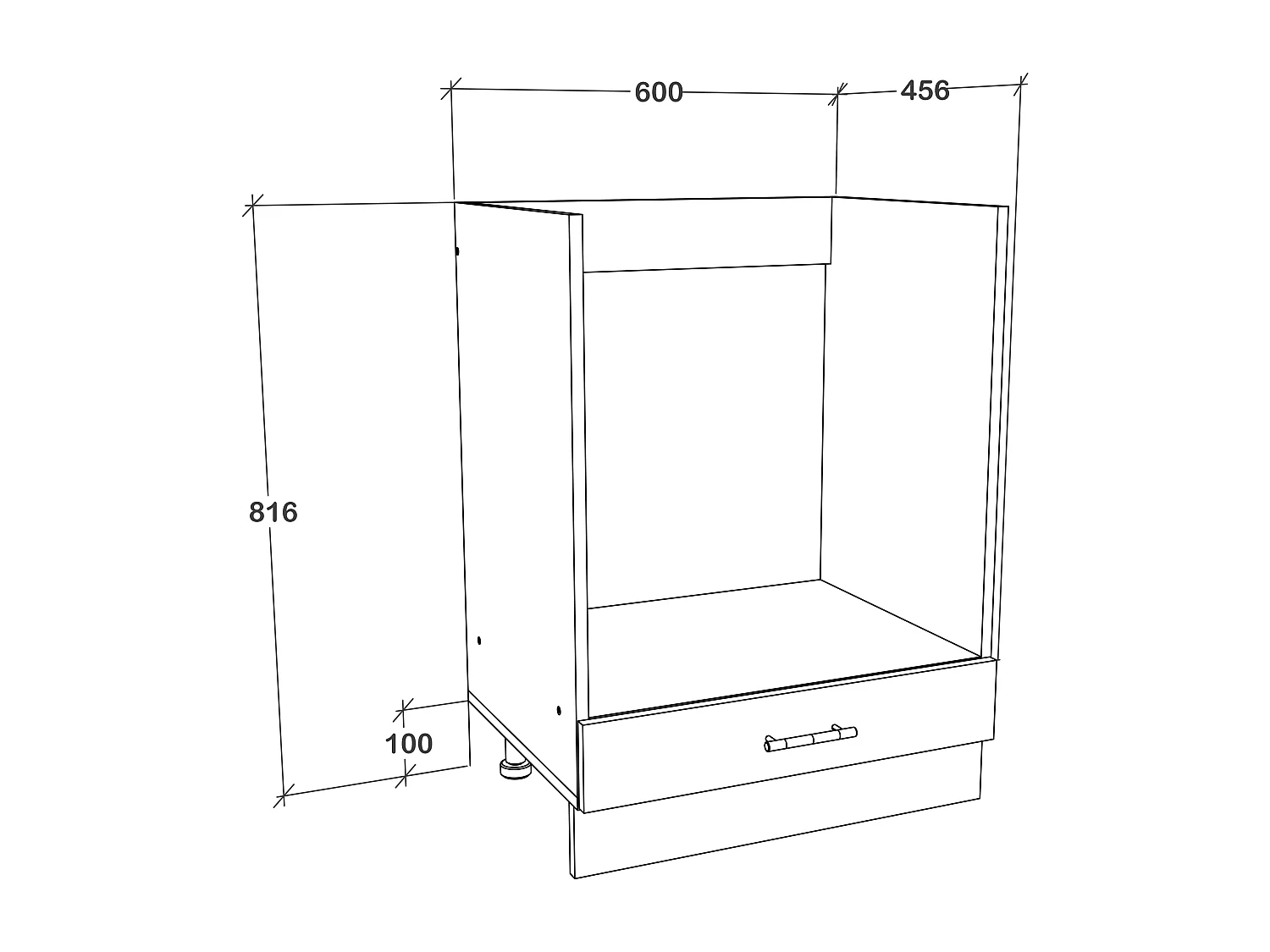 Kitchen furniture Furnishing cabinet & oven cabinet Esilo White / Anthracite H. 82 x W. 60 x D. 46 cm