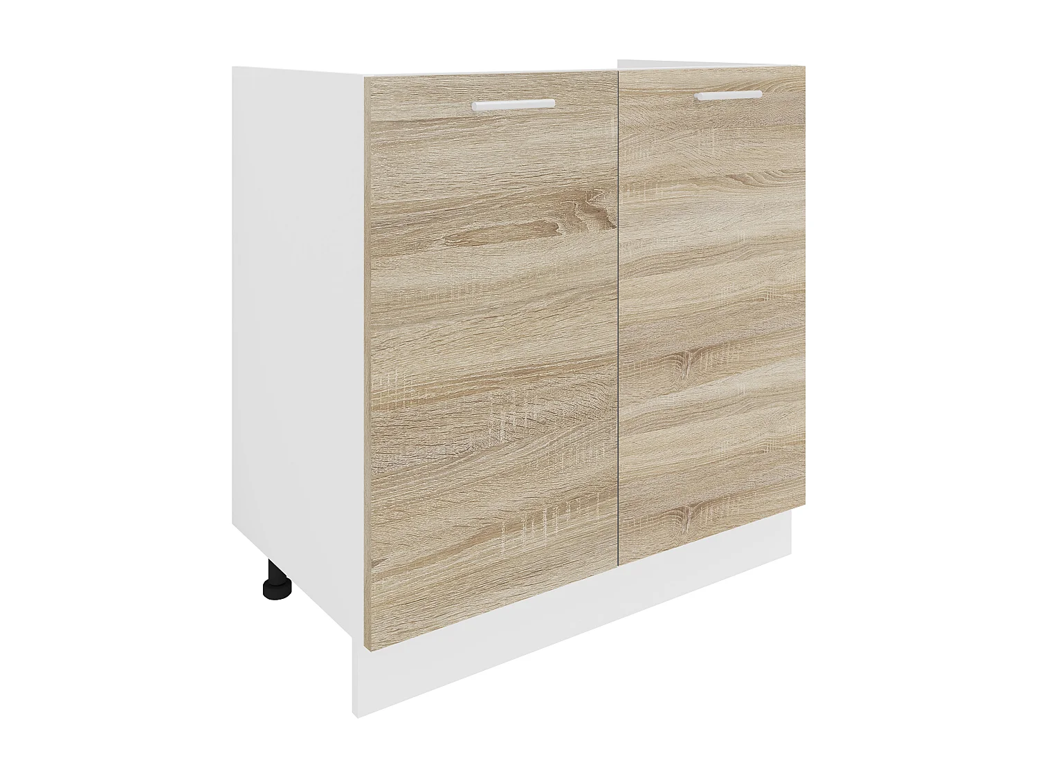 Lavatório VCM | Dimensões aprox. A. 82 x L. 80 x. P. 46 cm | Armário inferior com duas portas giratórias | Móveis de cozinha – Esilo (Branco/carvalho Sonoma)