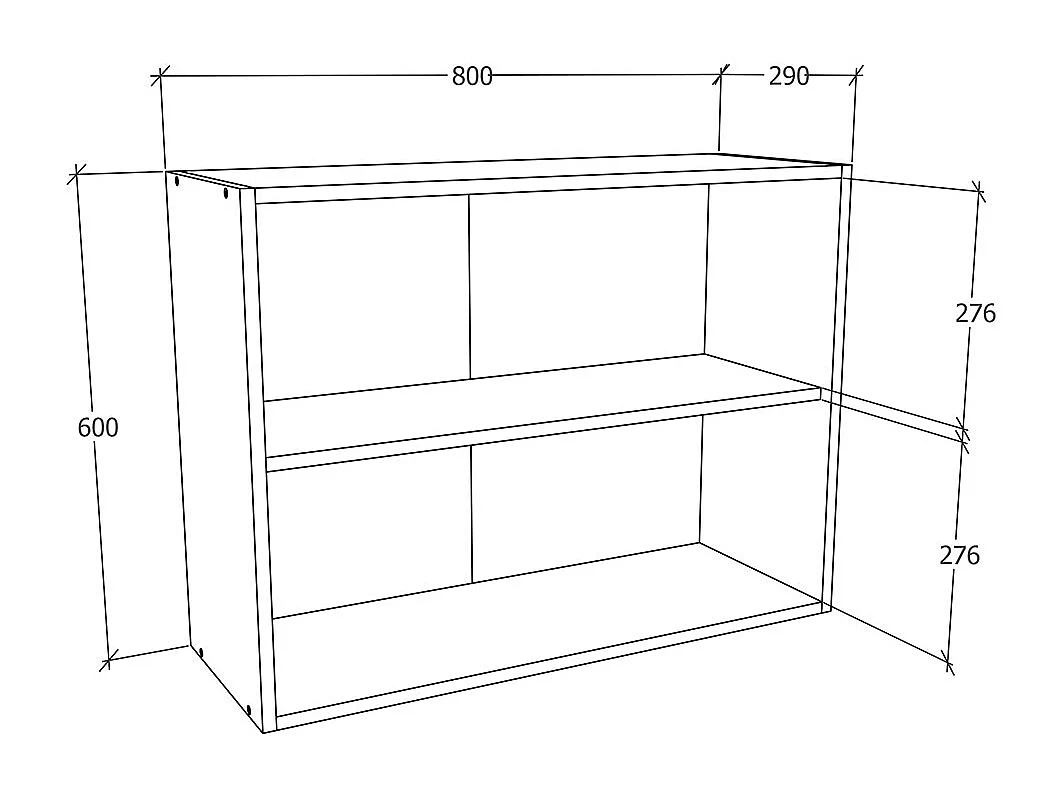 Kitchen furniture hanging cabinet Esilo White / Sonoma oak H. 60 x W. 80 x D. 31 cm