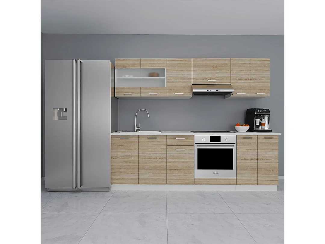 Kitchen furniture hanging cabinet Esilo White / Sonoma oak H. 60 x W. 80 x D. 31 cm