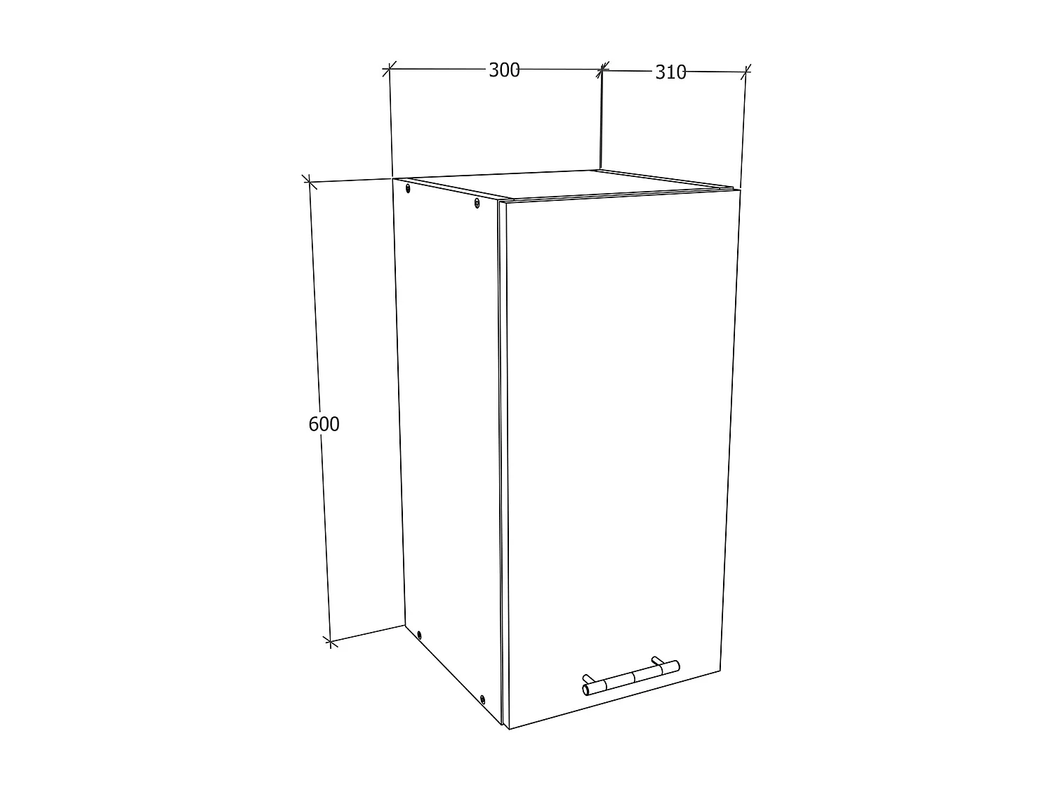 VCM armário de cozinha pendurado | Dimensões aprox. A. 60 x L. 30 x P. 31 cm | Armário suspenso com dois compartimentos | Móveis de cozinha – Esilo (Branco)