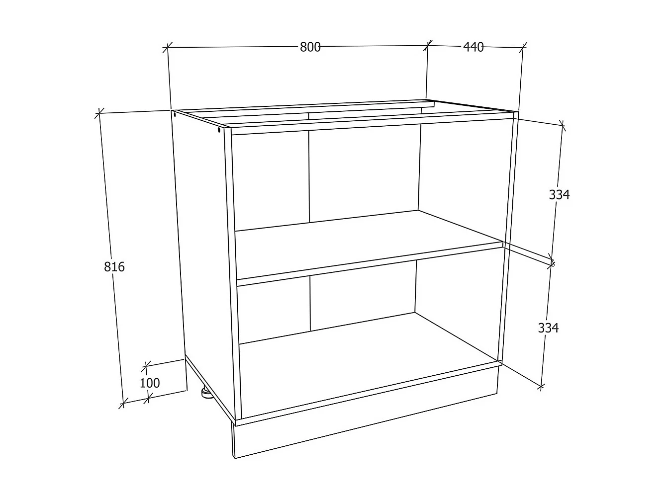 Kitchen furniture cabinet Esilo White H. 82 x W. 80 x D. 46 cm