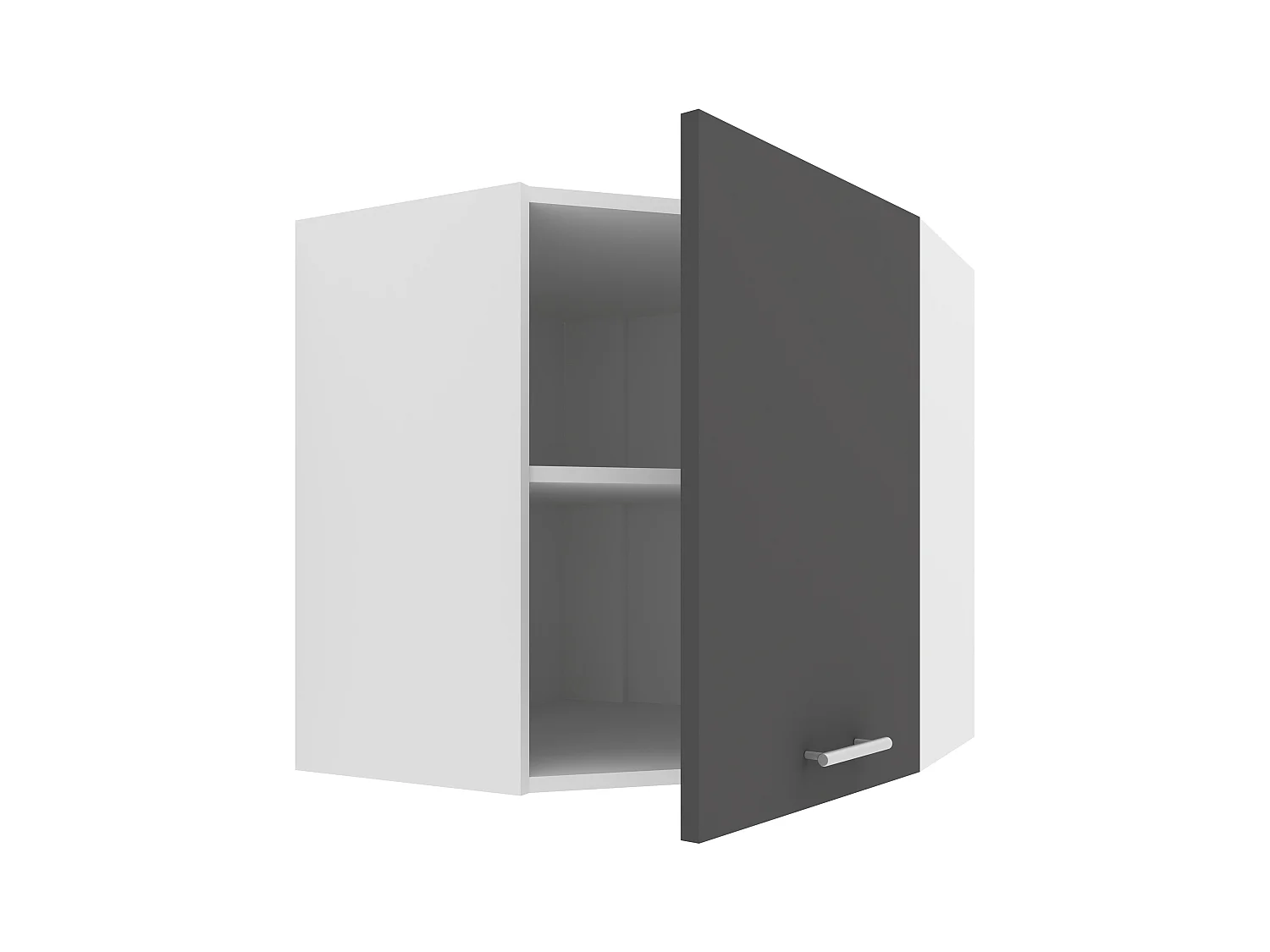 Kitchen furniture hanging cabinet Esilo White / Anthracite H. 60 x W. 57 x D. 57 cm