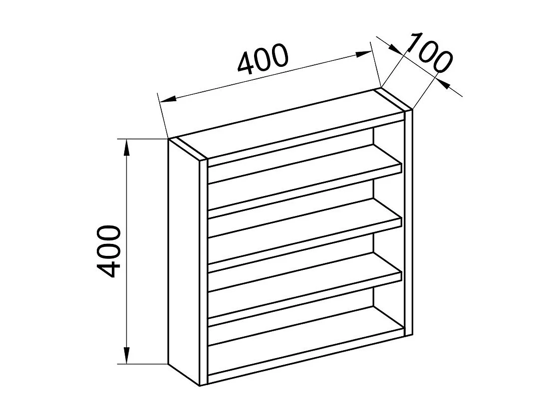 Kitchen furniture hanging cabinet Esaldi Book H. 40 x W. 40 x D. 10 cm