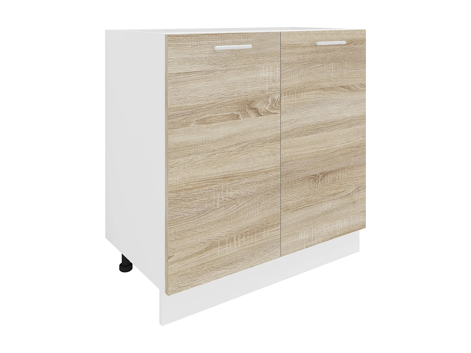 Armário de cozinha VCM | Dimensões aprox. A. 82 x L. 80 x. P. 46 cm | Armário inferior com duas portas giratórias | Mobiliário de cozinha - Esilo (Branco / Sonoma)