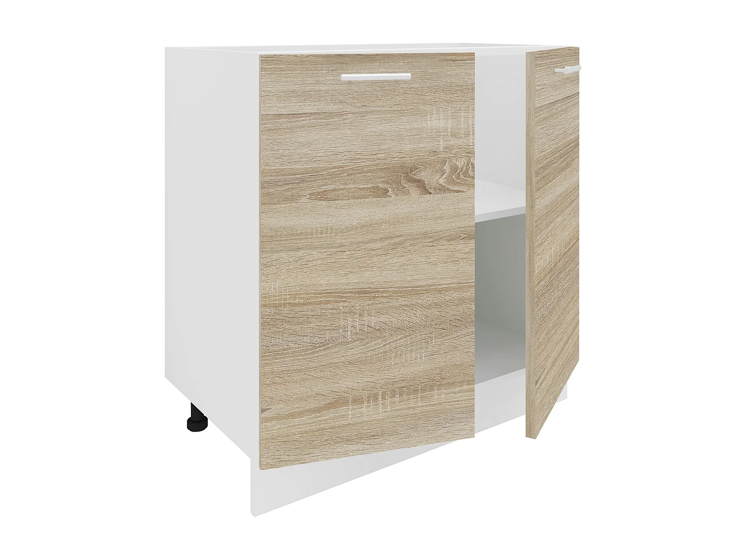 Armário de cozinha VCM | Dimensões aprox. A. 82 x L. 80 x. P. 46 cm | Armário inferior com duas portas giratórias | Mobiliário de cozinha - Esilo (Branco / Sonoma)