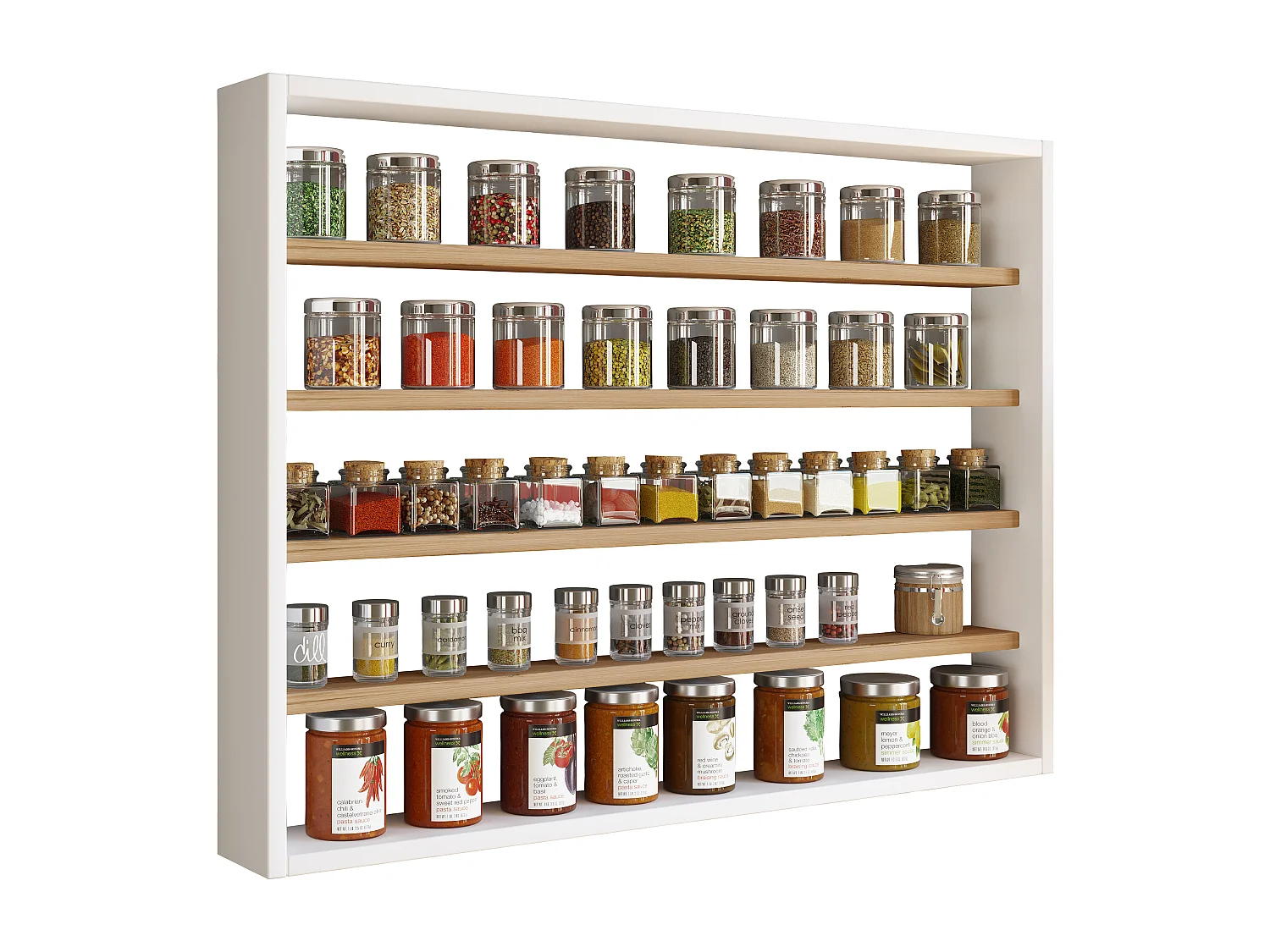 Kitchen furniture hanging cabinet Esaldi White / Honey oak H. 60 x W. 80 x D. 10 cm