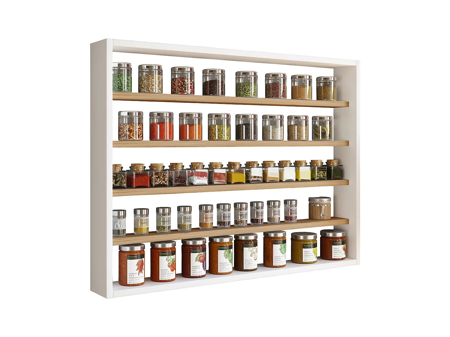 Kitchen furniture hanging cabinet Esaldi White / Honey oak H. 60 x W. 80 x D. 10 cm