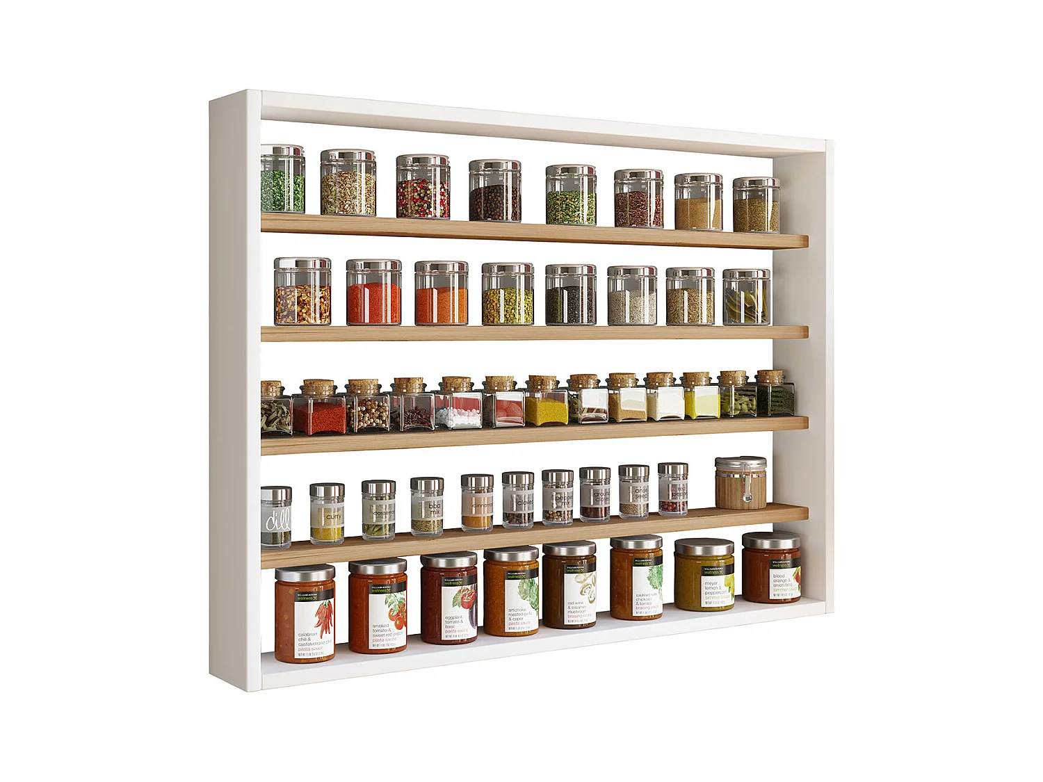 Mobiliário de cozinha pendurado Esaldi Branco/carvalho de mel A. 60 x L. 80 x P. 10 cm