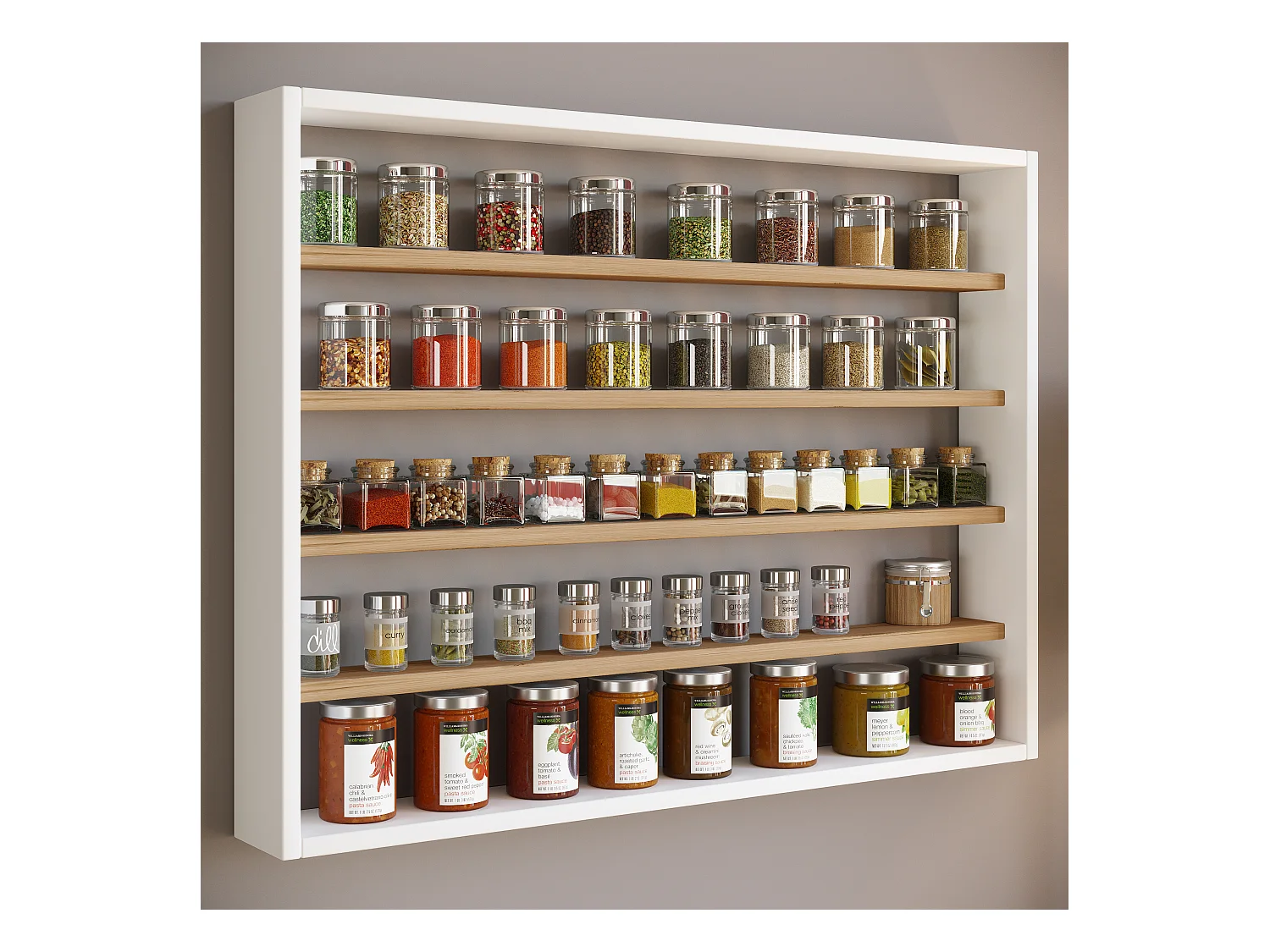 Mobiliário de cozinha pendurado Esaldi Branco/carvalho de mel A. 60 x L. 80 x P. 10 cm