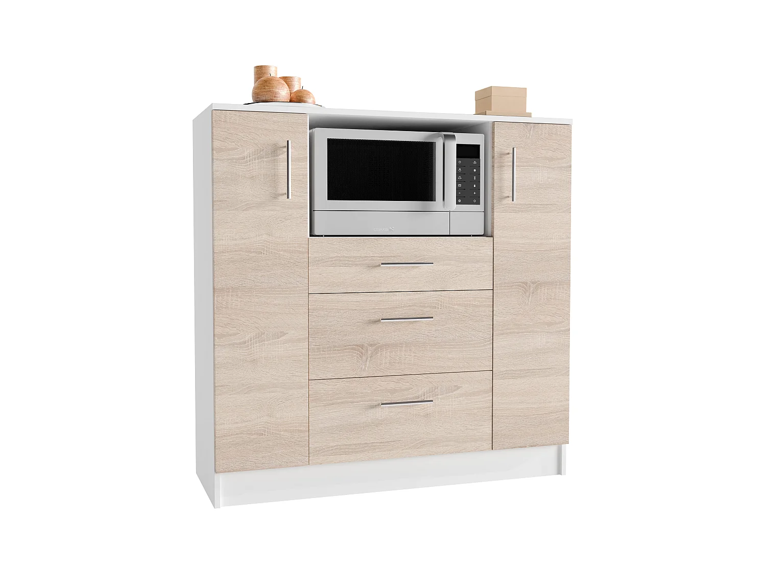 Kitchen furniture cabinet Esilo White / Sonoma oak H. 110 x W. 109 x D. 40 cm