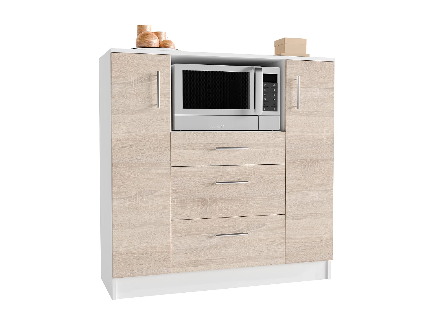 Kitchen furniture cabinet Esilo White / Sonoma oak H. 110 x W. 109 x D. 40 cm