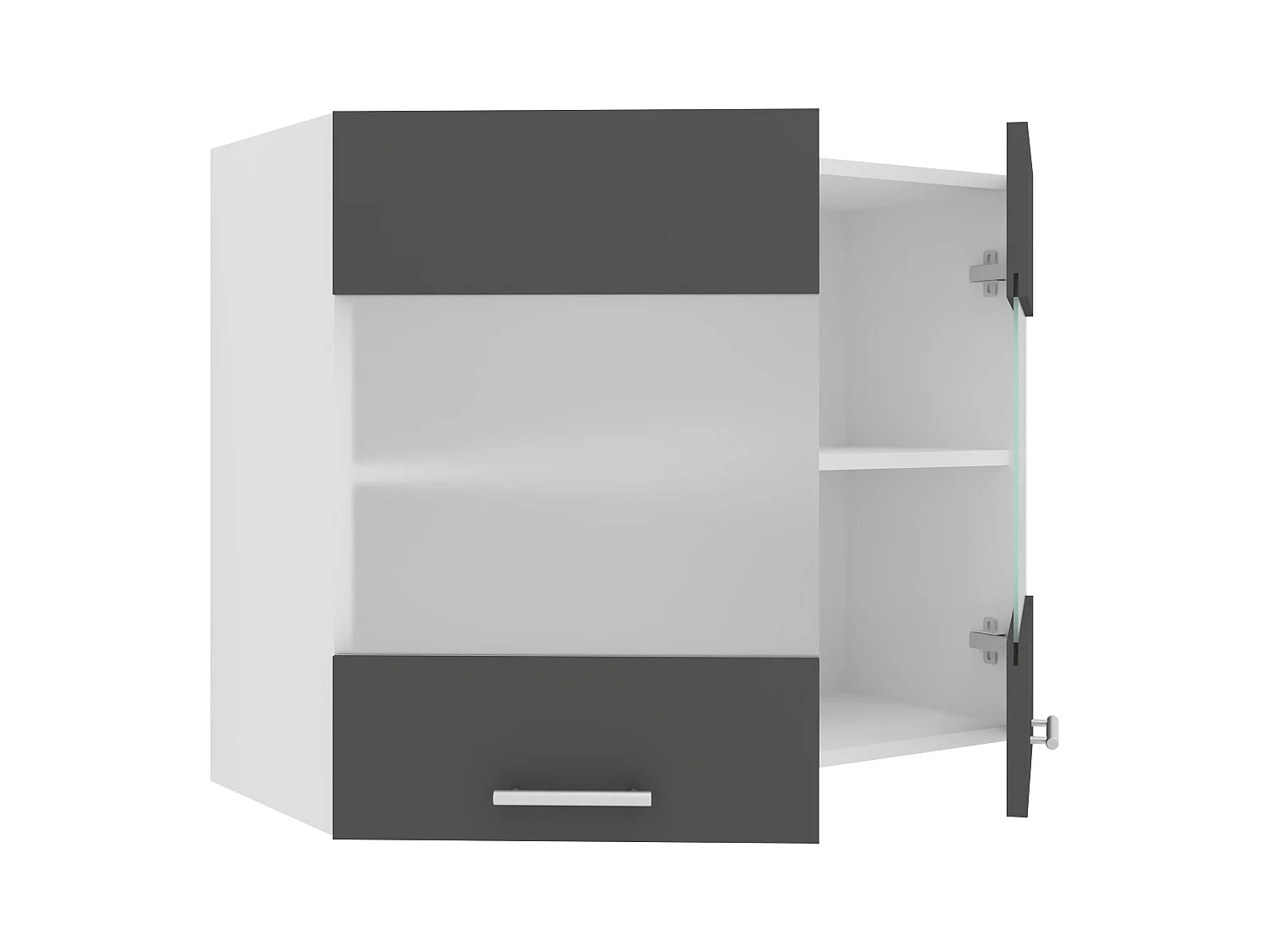 Kitchen furniture hanging cabinet Esilo White / Anthracite H. 60 x W. 80 x D. 31 cm