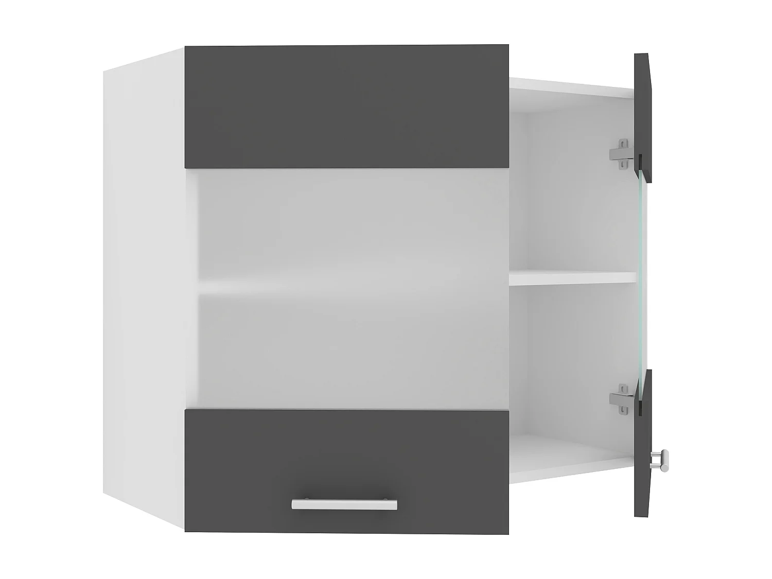 Kitchen furniture hanging cabinet Esilo White / Anthracite H. 60 x W. 80 x D. 31 cm