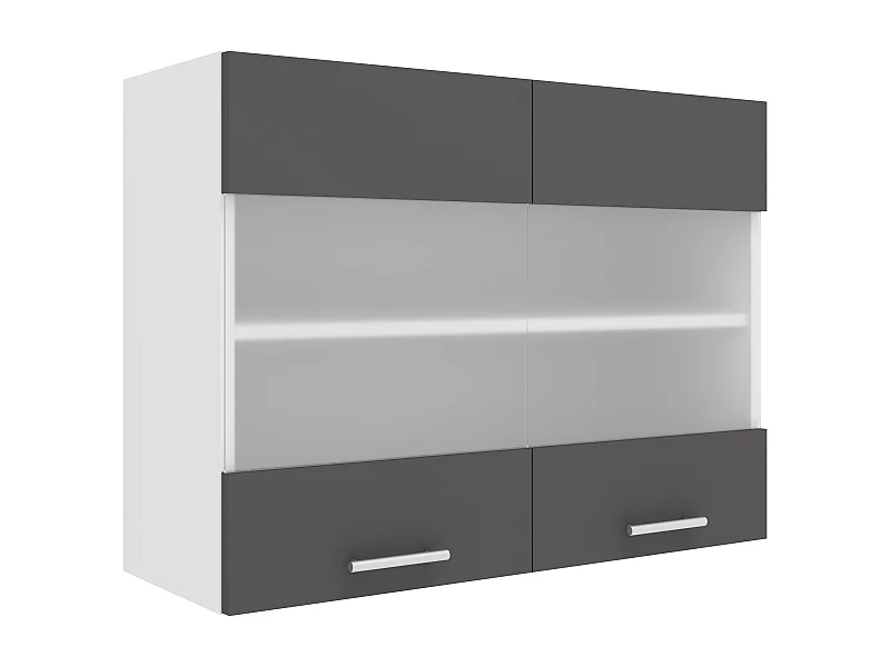 Kitchen furniture hanging cabinet Esilo White / Anthracite H. 60 x W. 80 x D. 31 cm