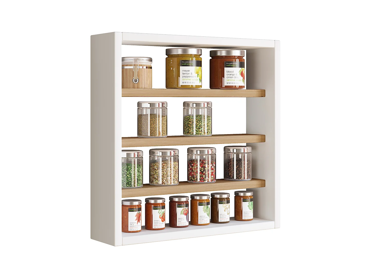 Kitchen furniture hanging cabinet Esaldi White / Honey oak H. 40 x W. 40 x D. 10 cm