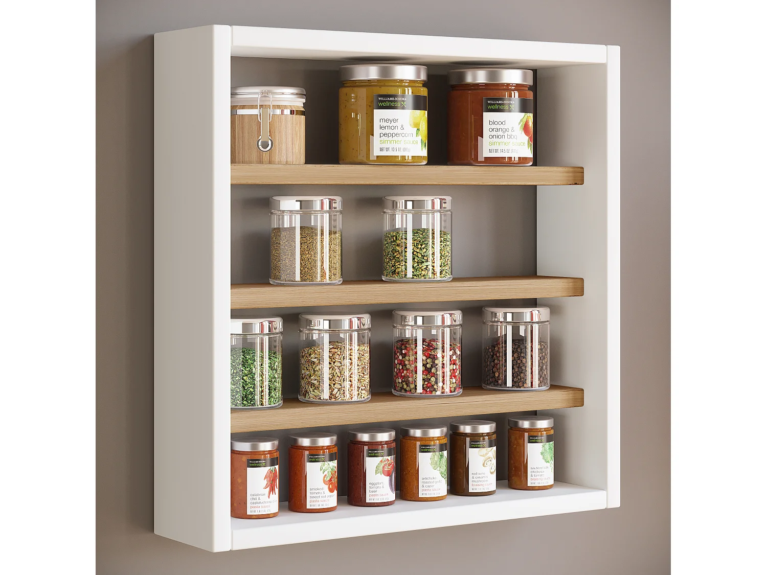 Kitchen furniture hanging cabinet Esaldi White / Honey oak H. 40 x W. 40 x D. 10 cm