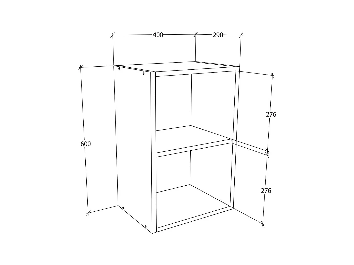 Kitchen furniture hanging cabinet Esilo White / Sonoma oak H. 60 x W. 40 x D. 31 cm