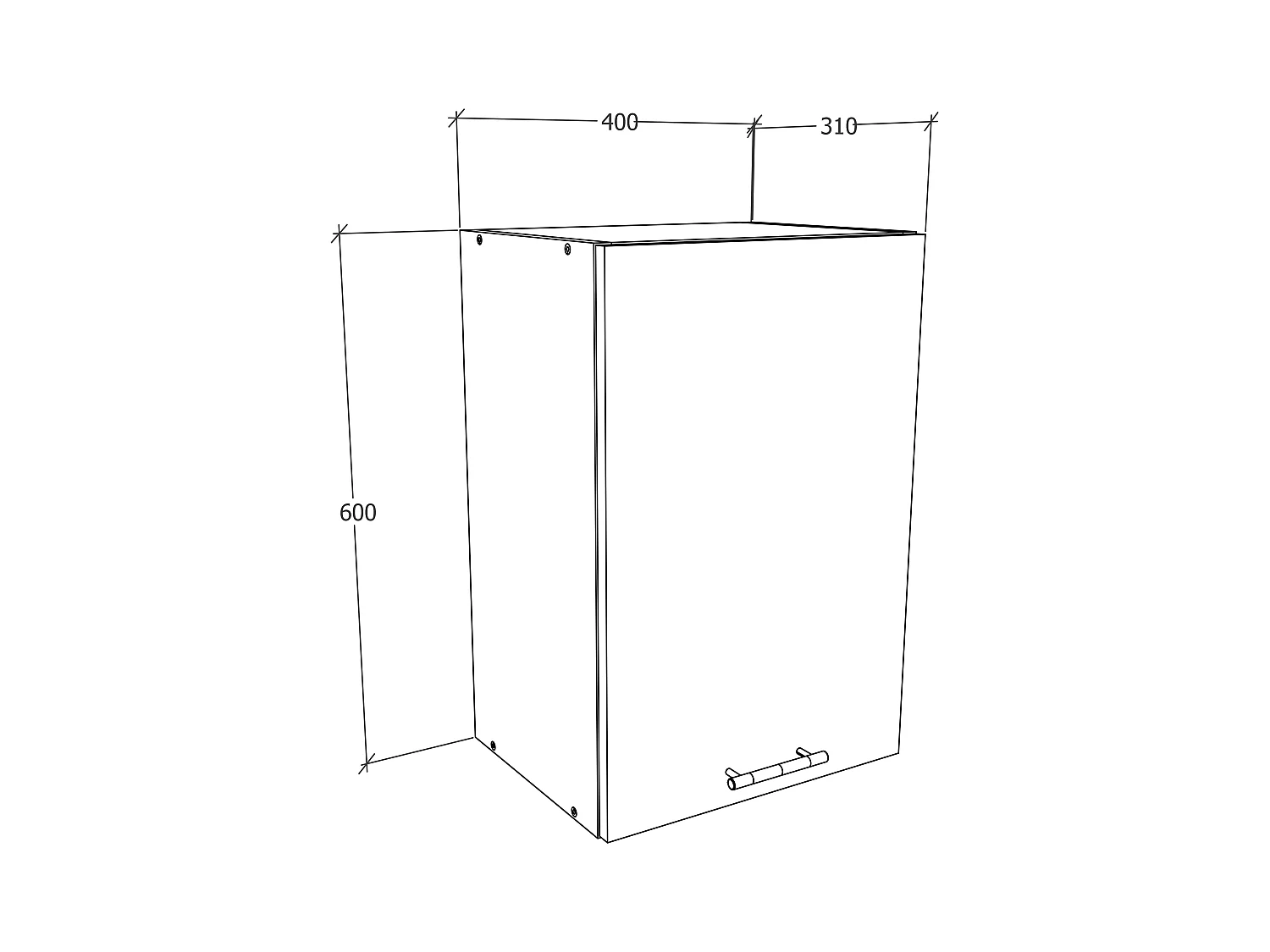 Kitchen furniture hanging cabinet Esilo White / Sonoma oak H. 60 x W. 40 x D. 31 cm