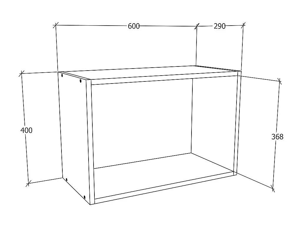 Kitchen furniture hanging cabinet Esilo White / Anthracite H. 40 x W. 60 x D. 31 cm