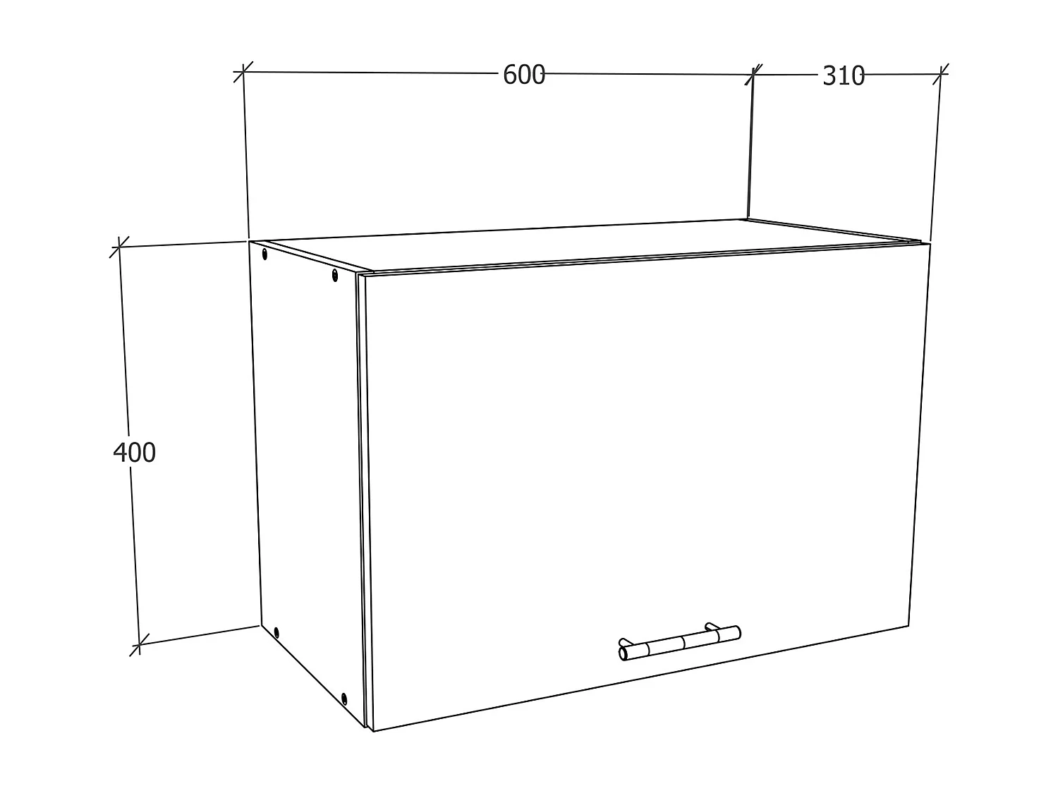 Kitchen furniture hanging cabinet Esilo White / Anthracite H. 40 x W. 60 x D. 31 cm