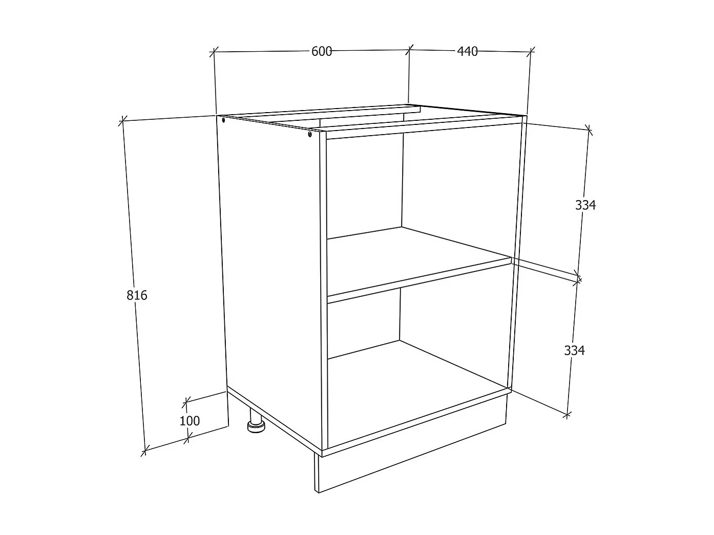 Küchenschrank B 60 cm Unterschrank Drehtüren Esilo
