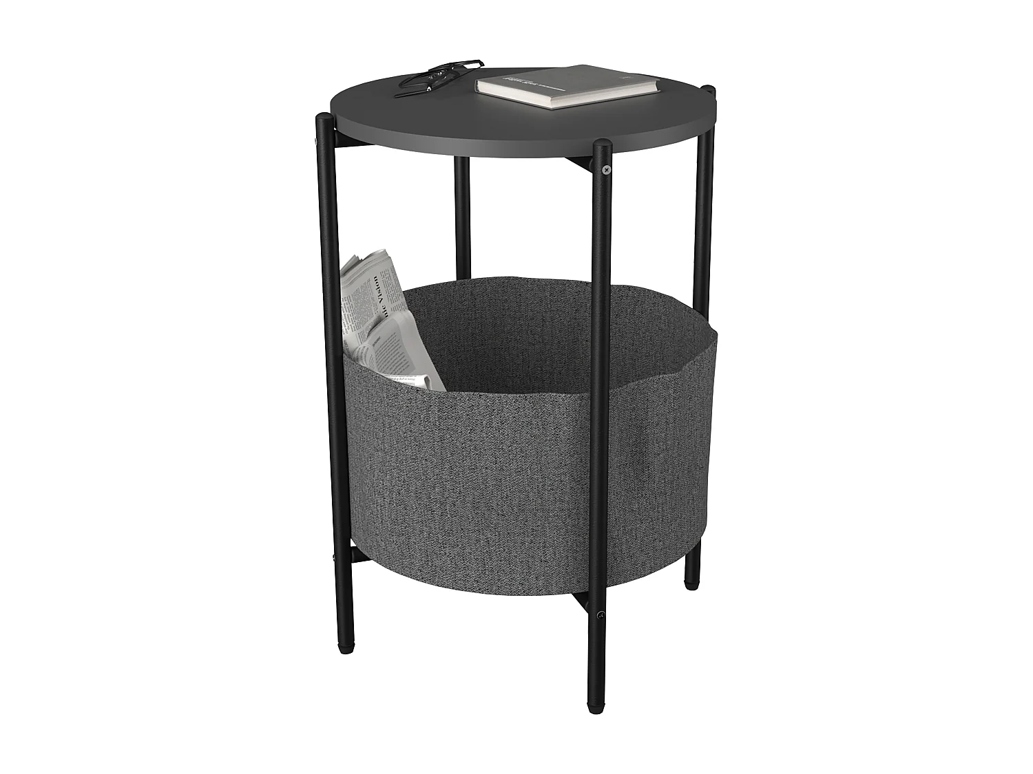 Side table & coffee table Pulia Anthracite H. 60 x W. 43 x D. 43 cm