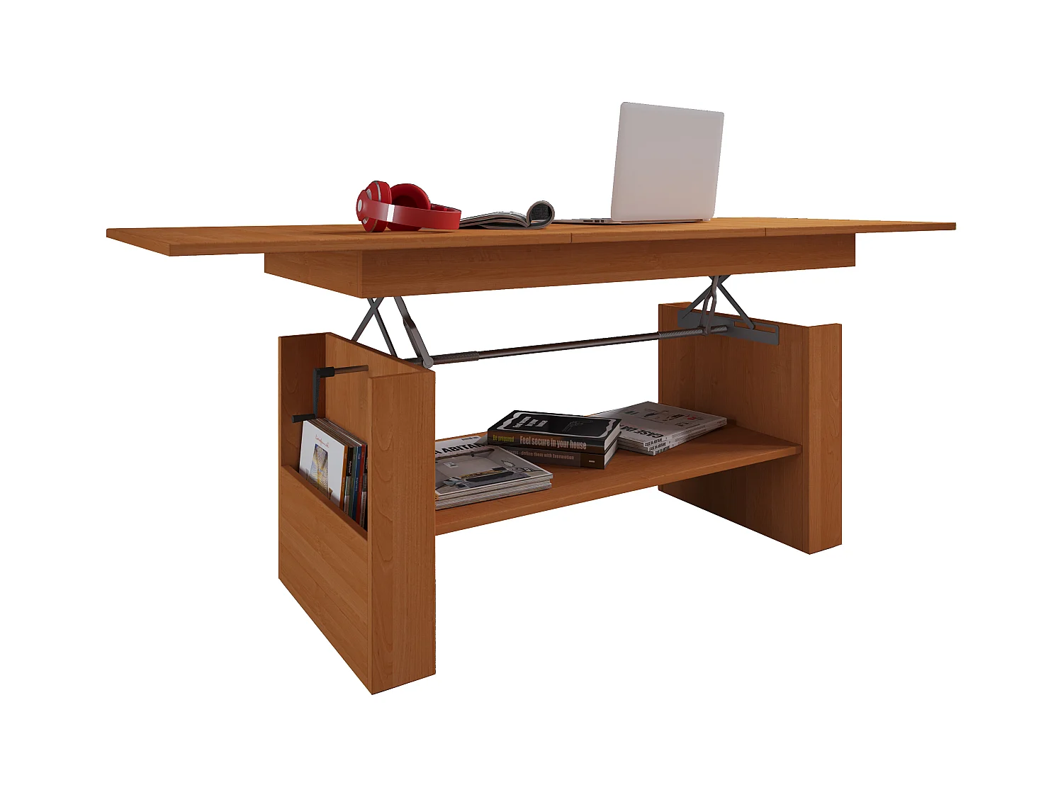 Houten salontafel Kobila in hoogte verstelbaar