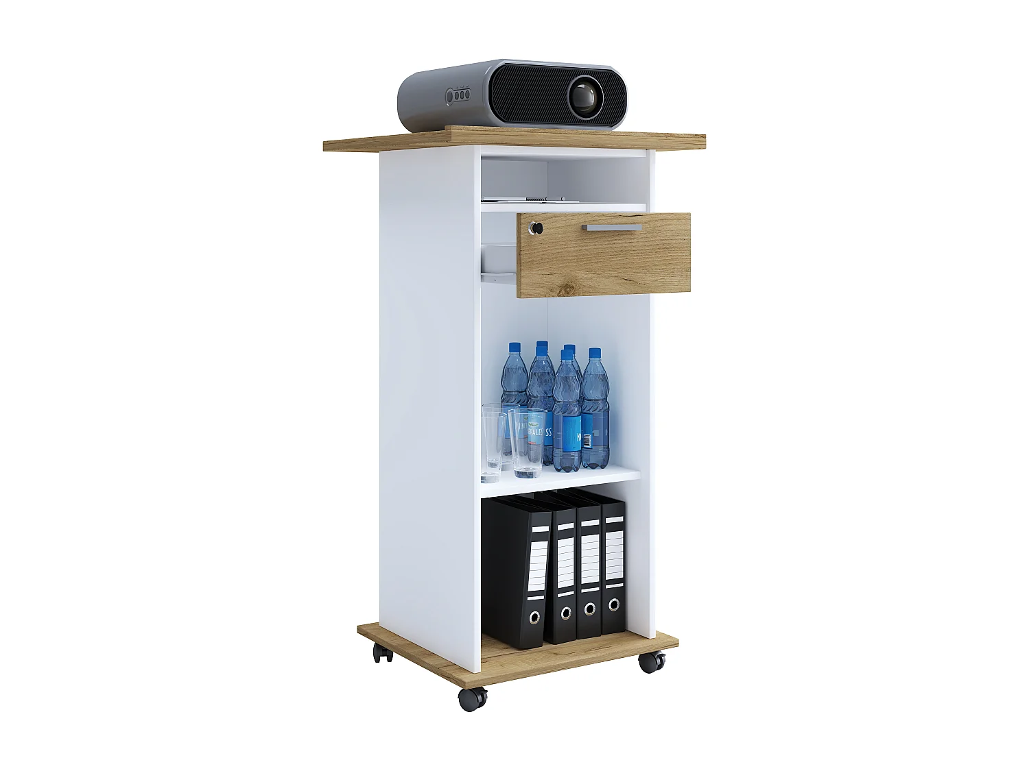 Hifi Furniture Neta White / Honey oak 0