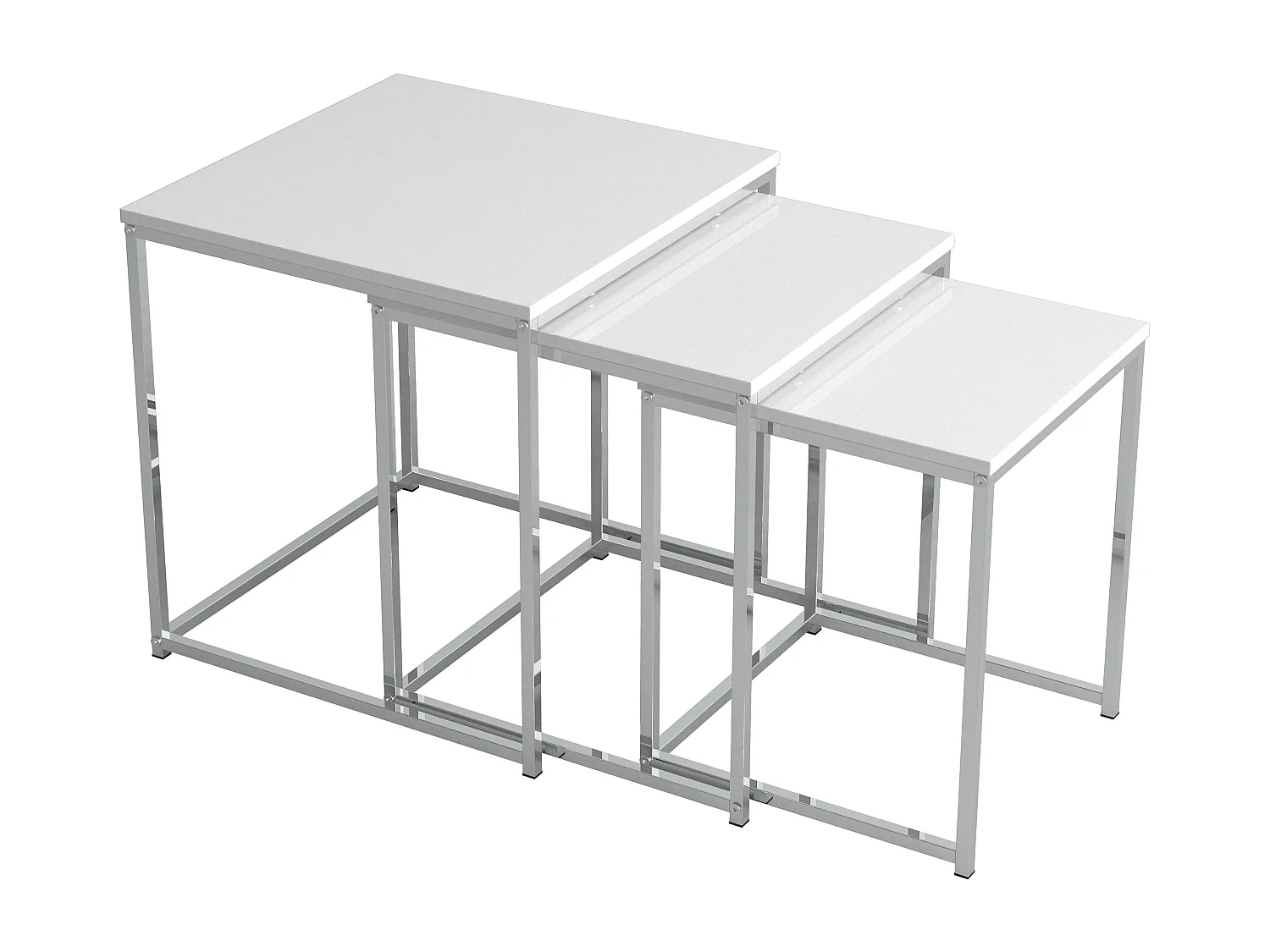 Side table & coffee table Glisal White H. 40 x W. 40 x D. 42 cm