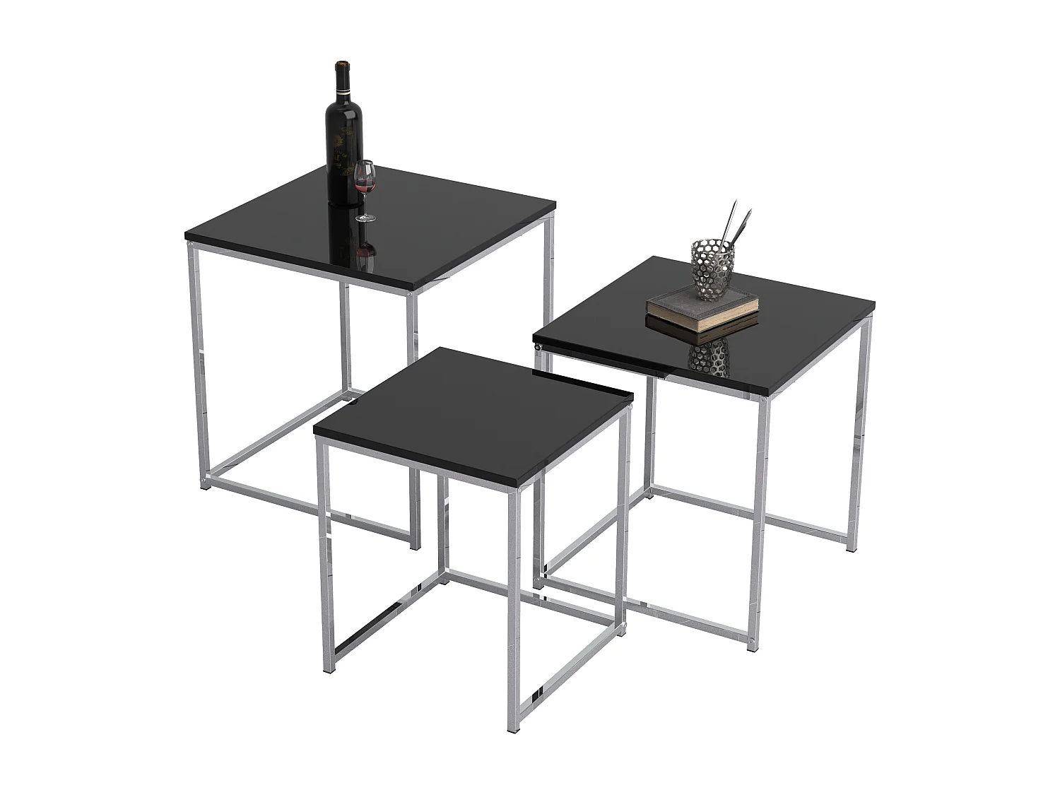 Side table & coffee table Glisal Black H. 40 x W. 40 x D. 42 cm