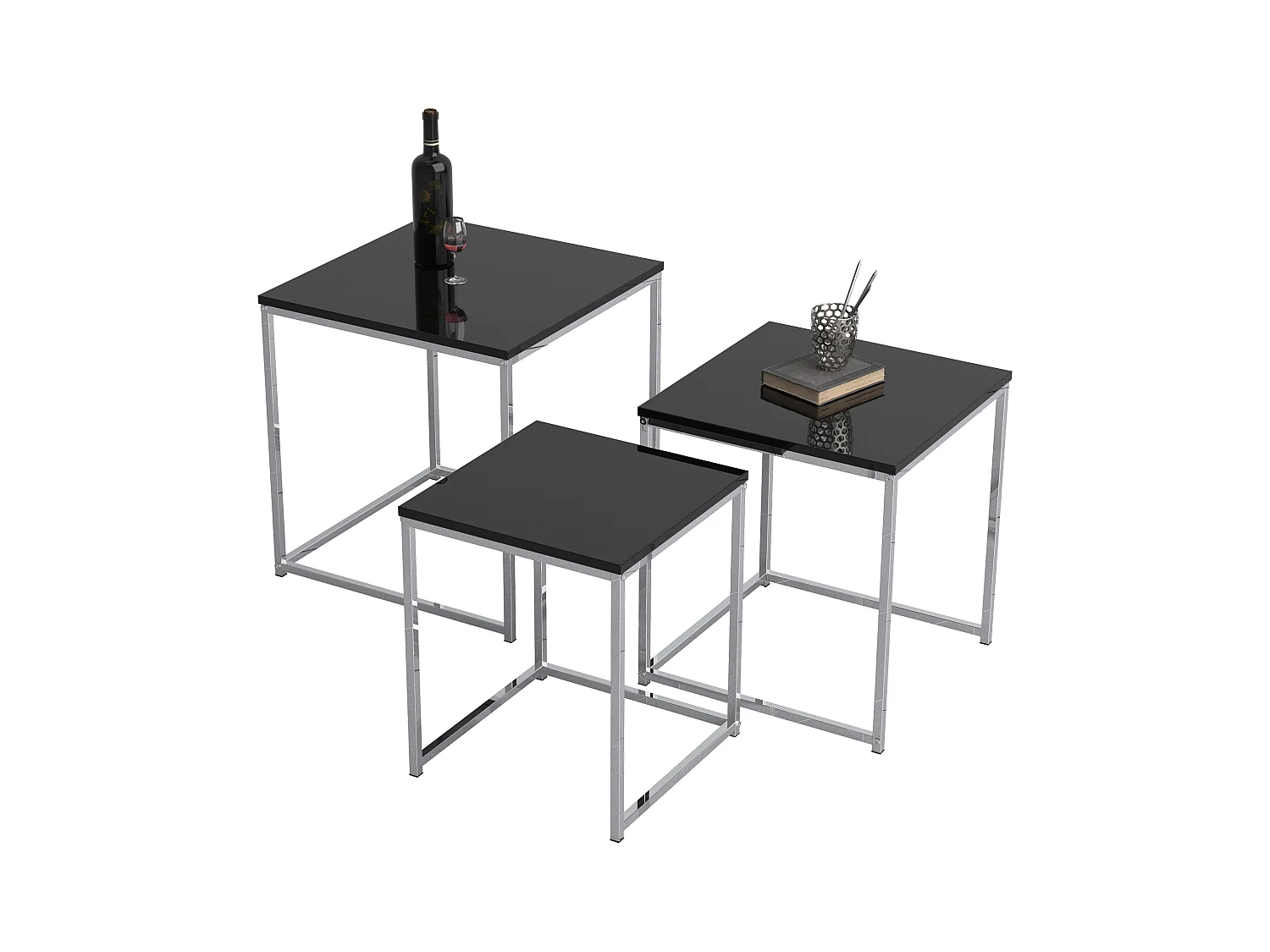 Side table & coffee table Glisal Black H. 40 x W. 40 x D. 42 cm