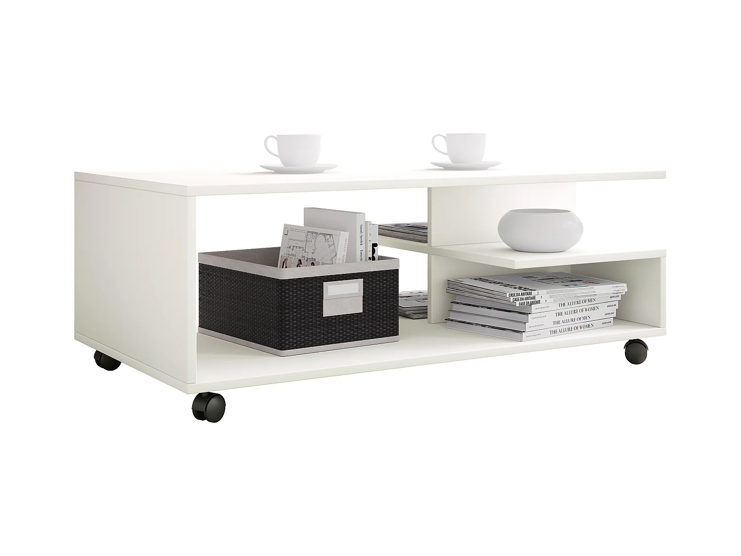 Side table & coffee table Stango White Dimensions approx. H. 40 x W. 100 x D. 50 cm