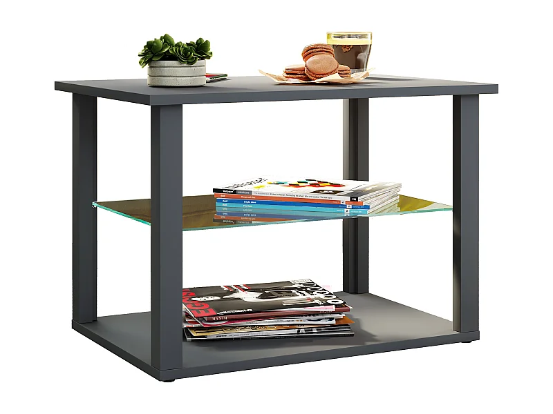 Mesa lateral & mesa de café Wanilo Antracite A. 45 x L. 65 x P. 45 cm