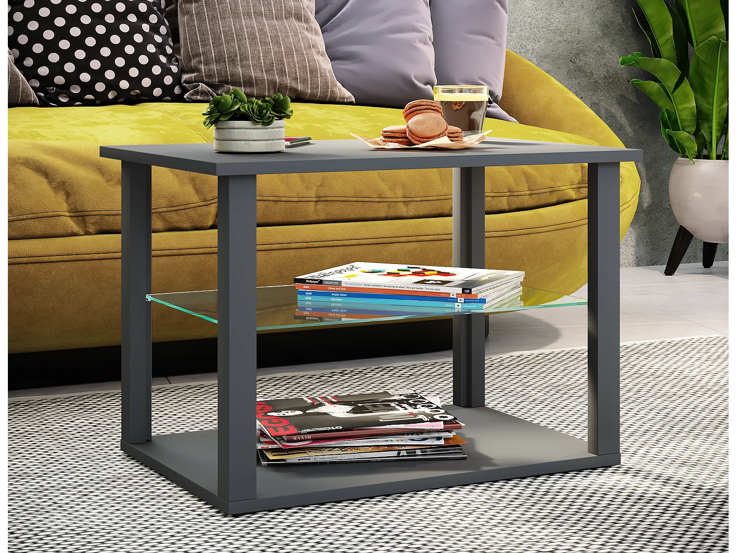 Drewno Sofabed Coffee Table Glass Wanilo M