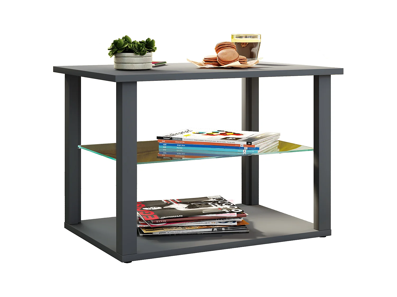 Holz Sofatisch Couchtisch Glas Tisch Wanilo M
