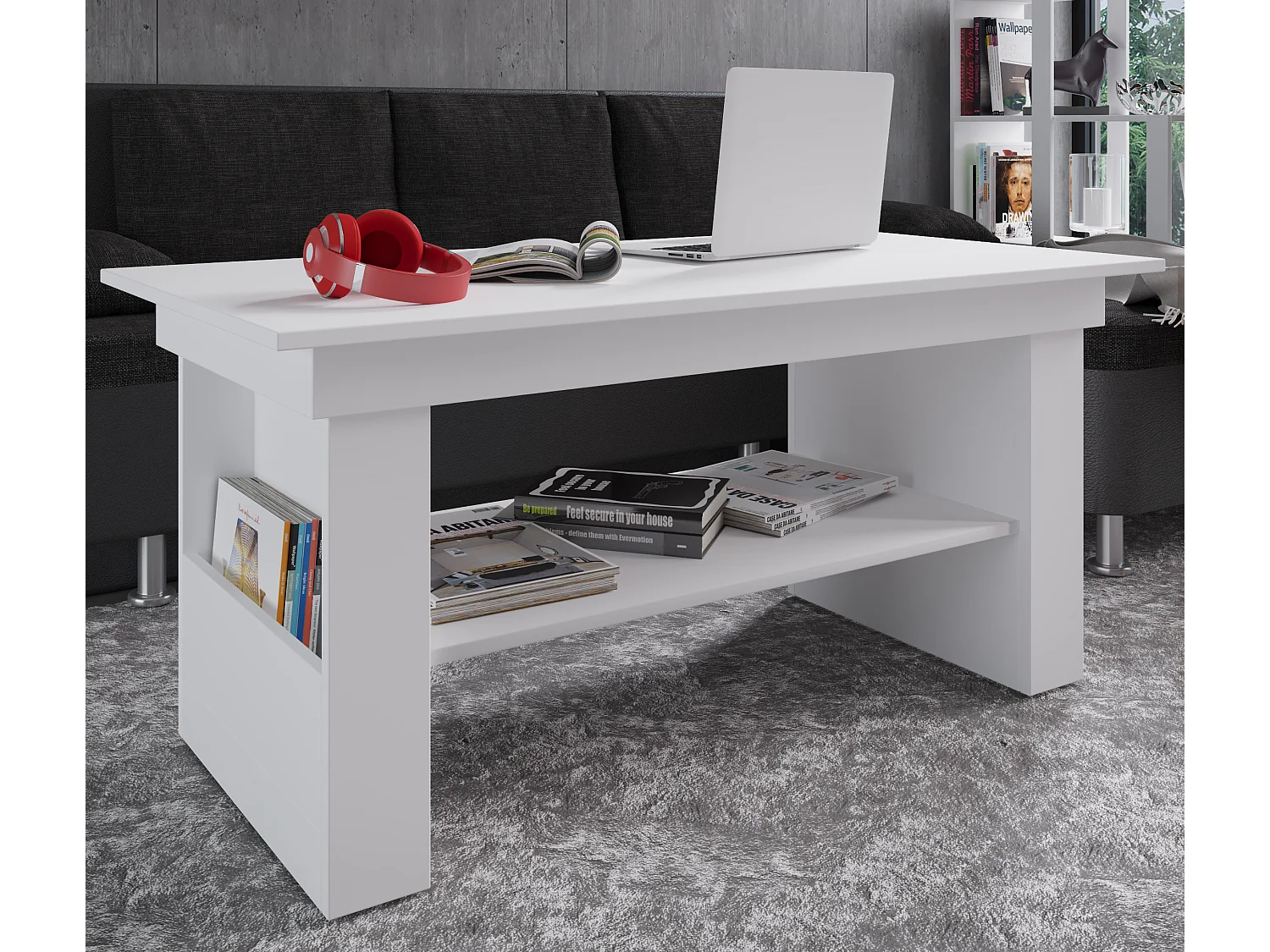 Side table & coffee table Kobila White H. 52 x W. 115 x D. 65 cm