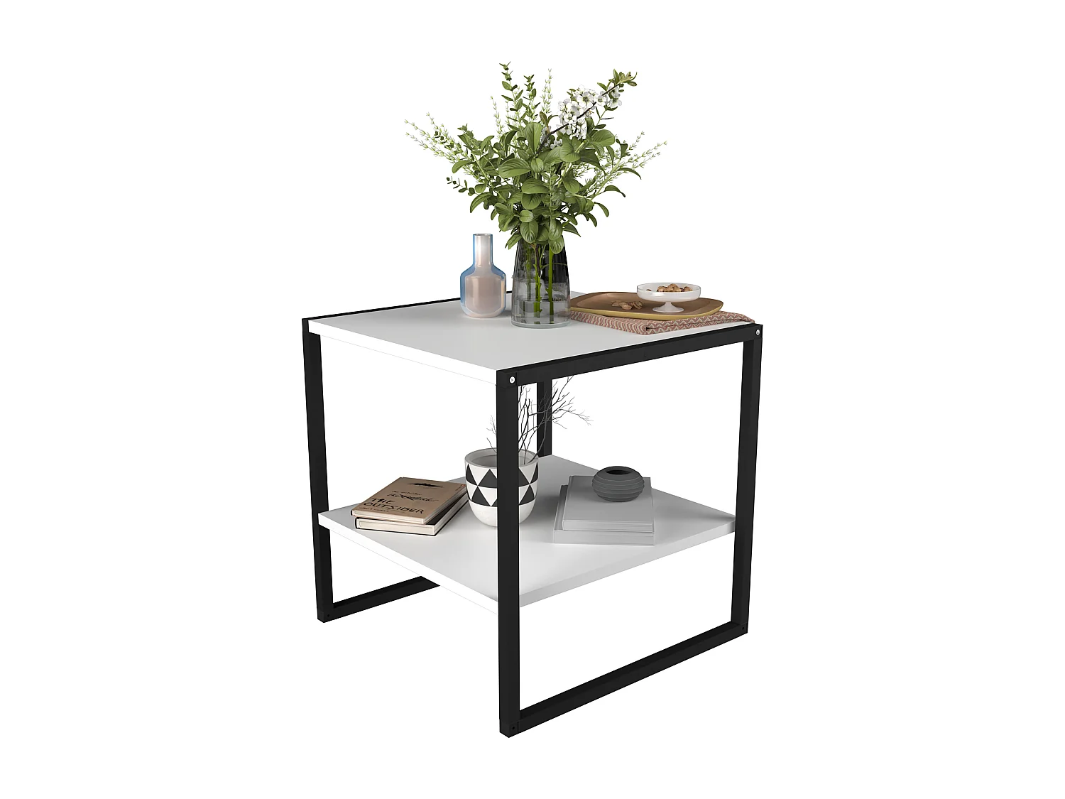 Side table & coffee table Insasi White H. 50 x W. 50 x D. 50 cm