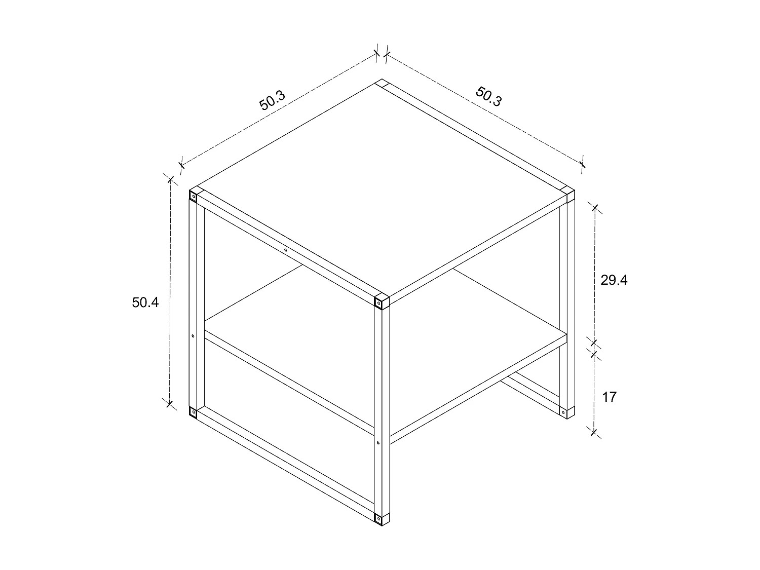 Side table & coffee table Insasi White H. 50 x W. 50 x D. 50 cm