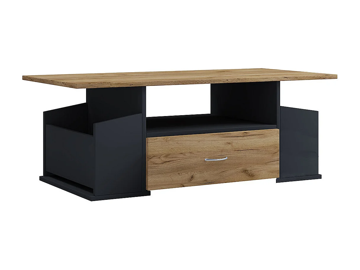 Side table & coffee table Junata Anthracite / honey oak H. 44 x W. 110 x D. 52 cm