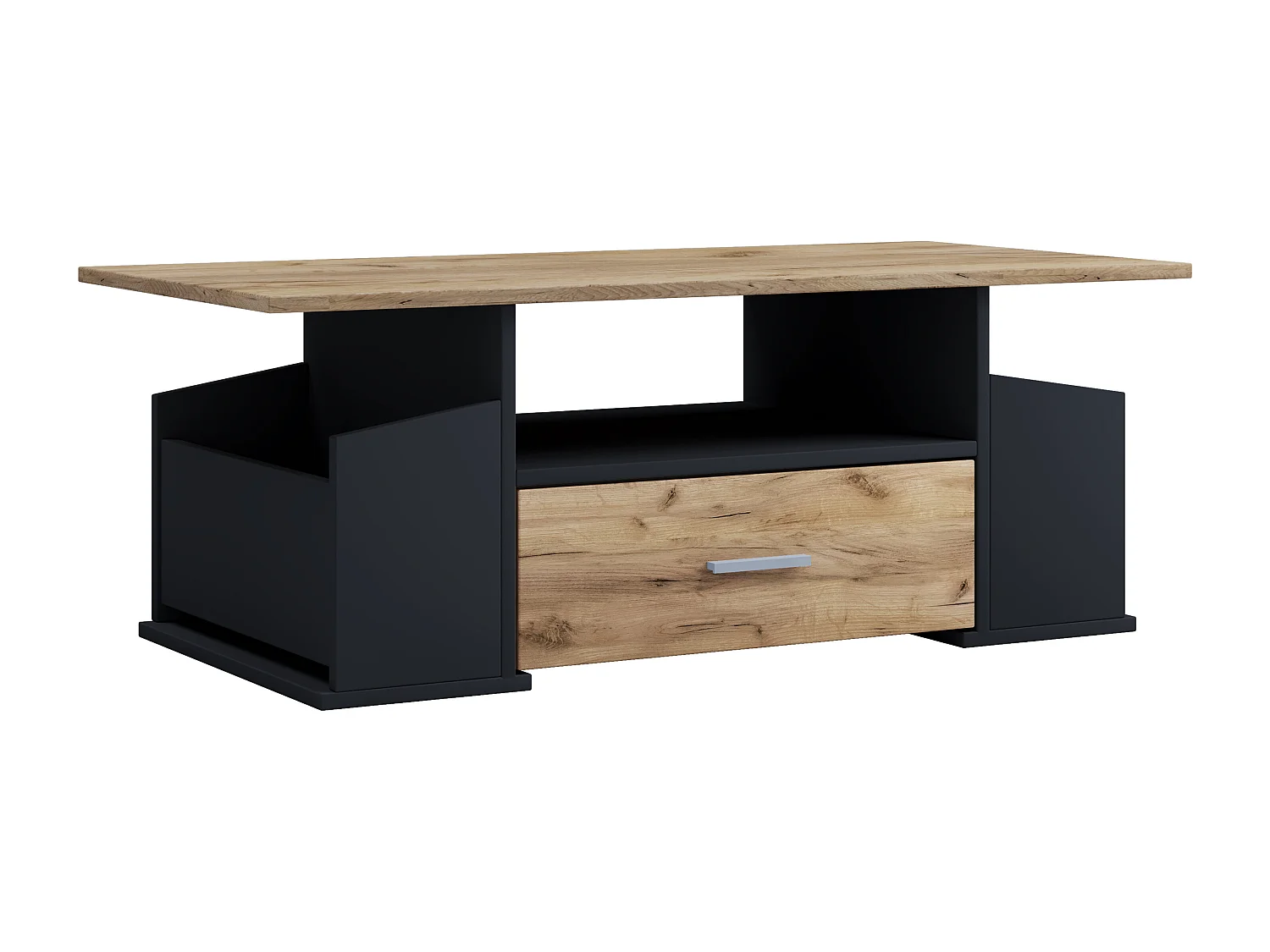 Side table & coffee table Junata Anthracite / honey oak H. 44 x W. 110 x D. 52 cm