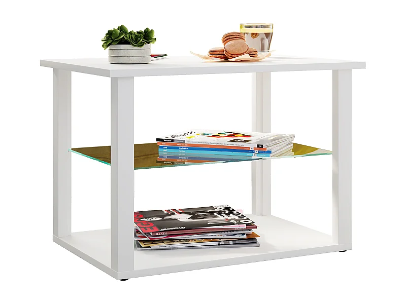 Holz Sofatisch Couchtisch Glas Tisch Wanilo M